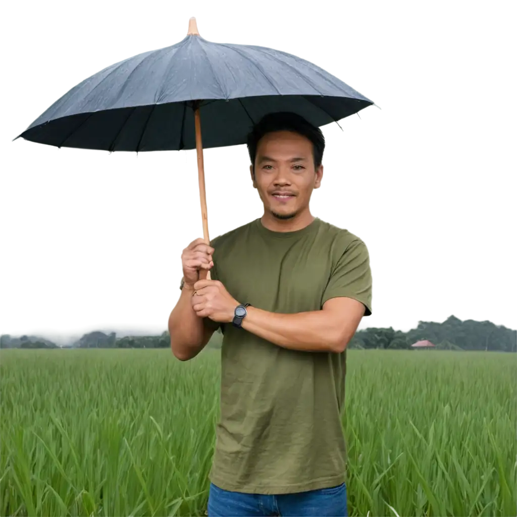 Man-Standing-Under-Umbrella-in-the-Rain-PNG-Image-HighQuality-Visual-for-Various-Applications