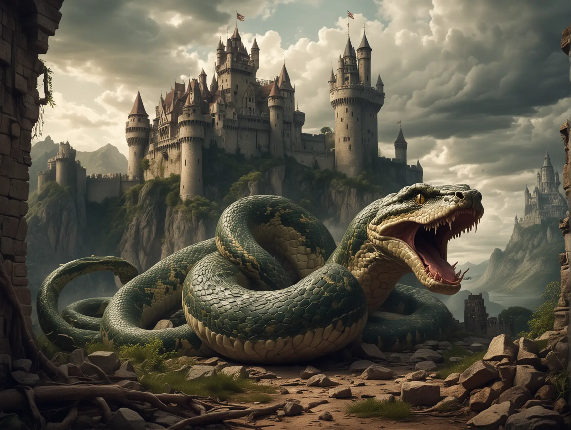 Giant-Snake-Consuming-a-Castle