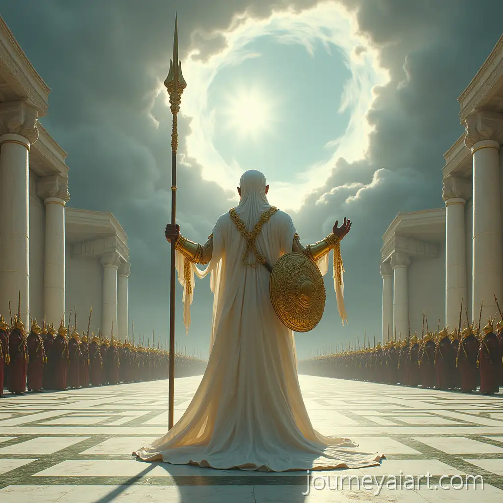 Batara-Lugh-theBatara-Lugh-in-Battle-ThousandHanded-in-the-Heavenly-Palace-of-Danu-Holding-Sacred-Weapons