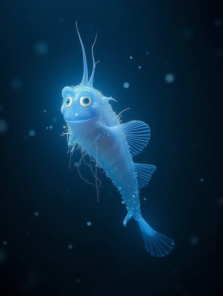 Anglerfish suddenly showing bioluminescence