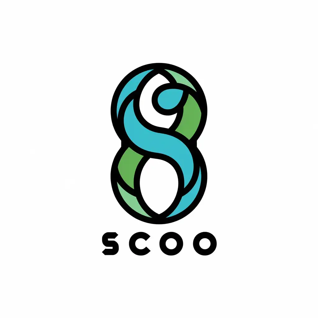 a vector logo design,with the text "scoo", main symbol:English,Moderate,clear background