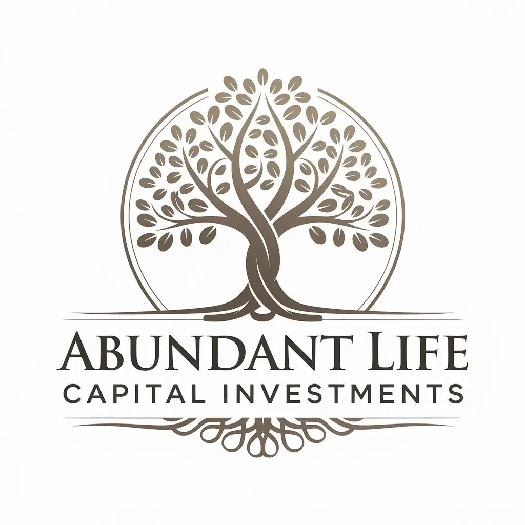 LOGO Design for Abundant Life Capital Investments Tree of Life Symbol with Modern and Clean Aesthetic