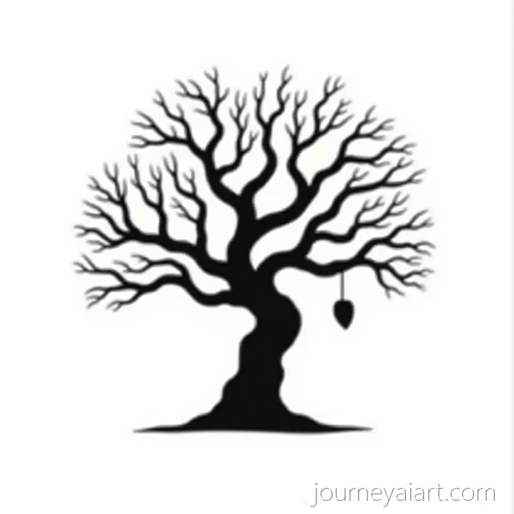 Minimalist-Black-SilhouetteOak-trees-silhouette-design-of-Ancient-Oak-Trees-with-Gnarled-Branches