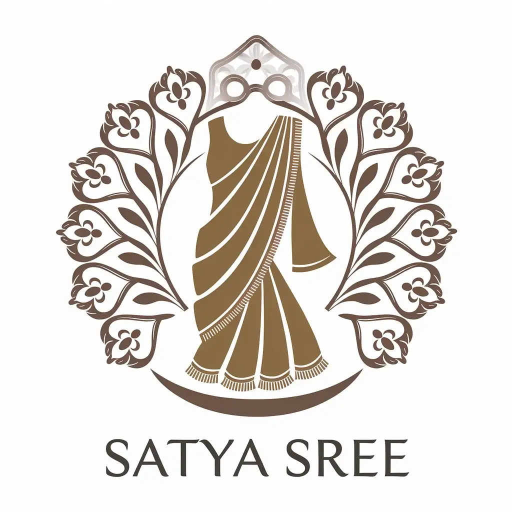 LOGO Design For Satya Sree Indian Saree Inspired Vector Logo for Retail Industry