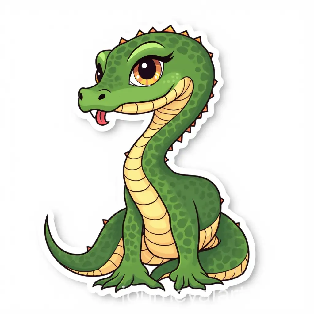HumanSnake-Hybrid-Character-with-Green-and-Yellow-Scaled-Pattern-and-Rocker-Choker