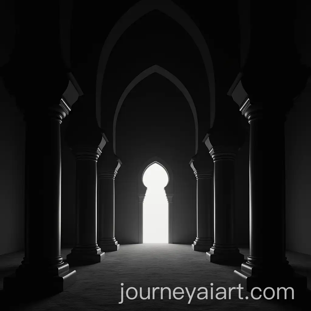 Serene-Interior-of-a-Monochrome-Mosque-with-Authentic-Islamic-Architecture