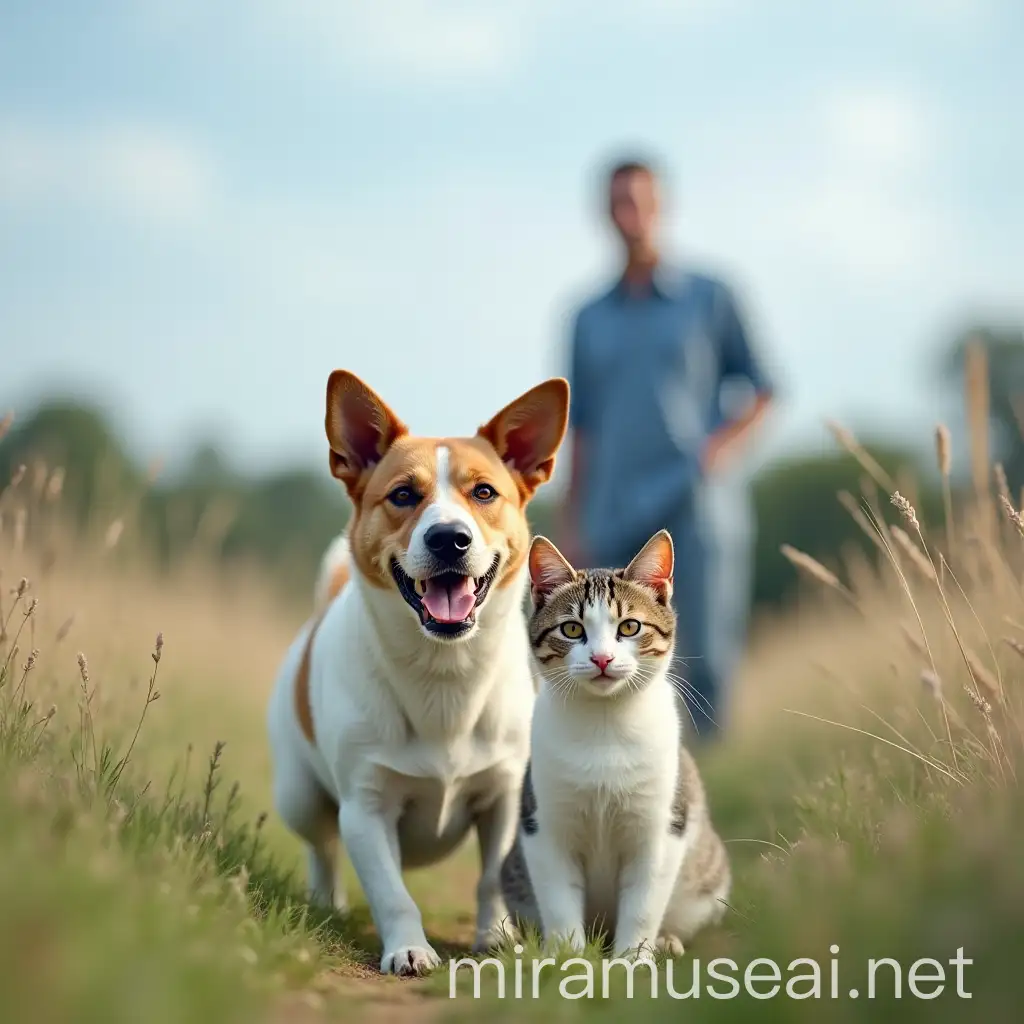 Veterinary Center in the Countryside with Dog and Cat