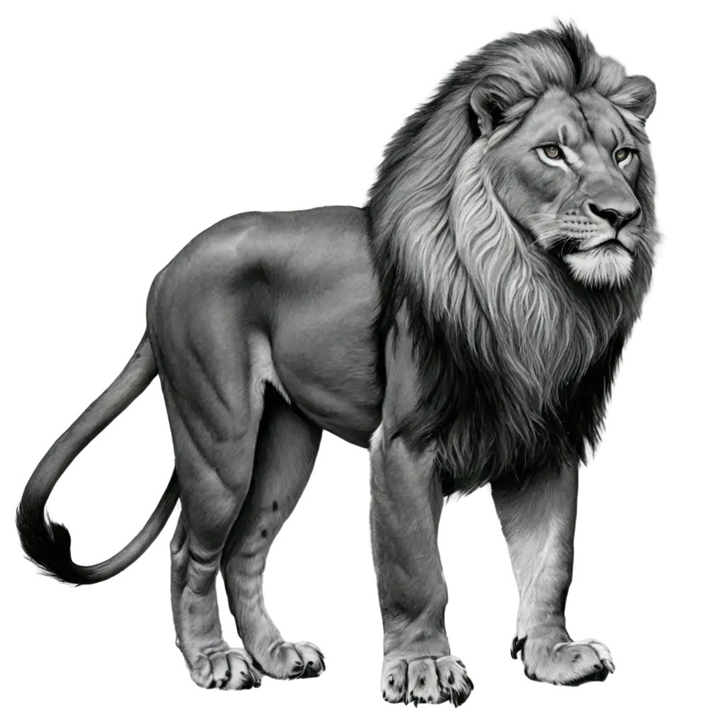 PNG-Lion-Drawing-Exquisite-Artwork-for-Versatile-Digital-Creations