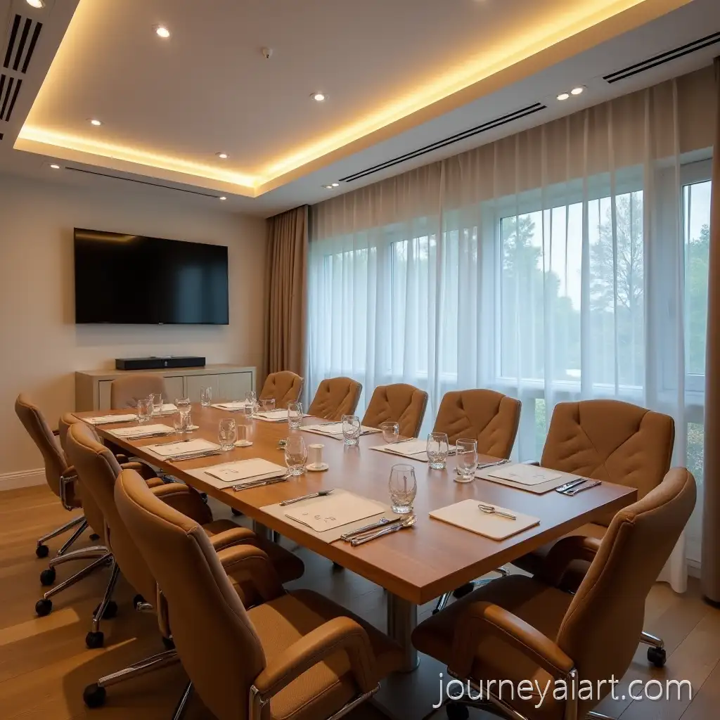 Modern-Conference-Room-with-Conference-room-meeting-setup18-People-and-TV-Presentation