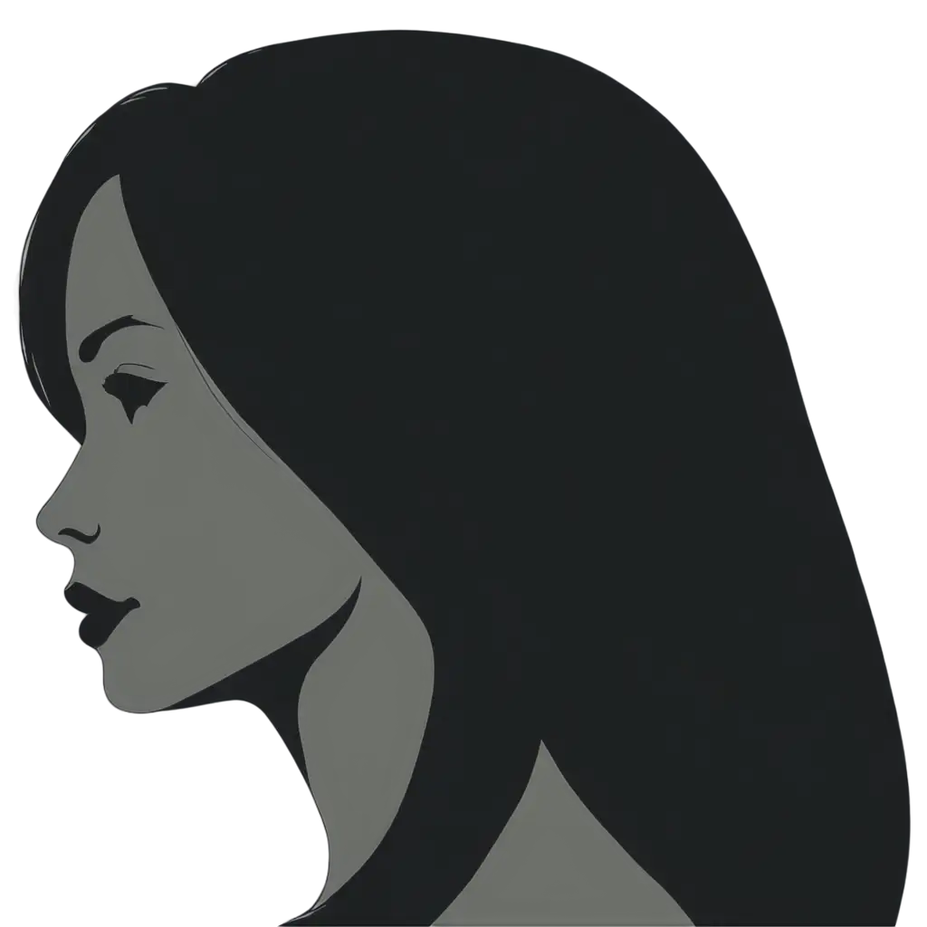 Female-Silhouette-PNG-with-Smooth-Hair-High-Quality-Image-for-Versatile-Use