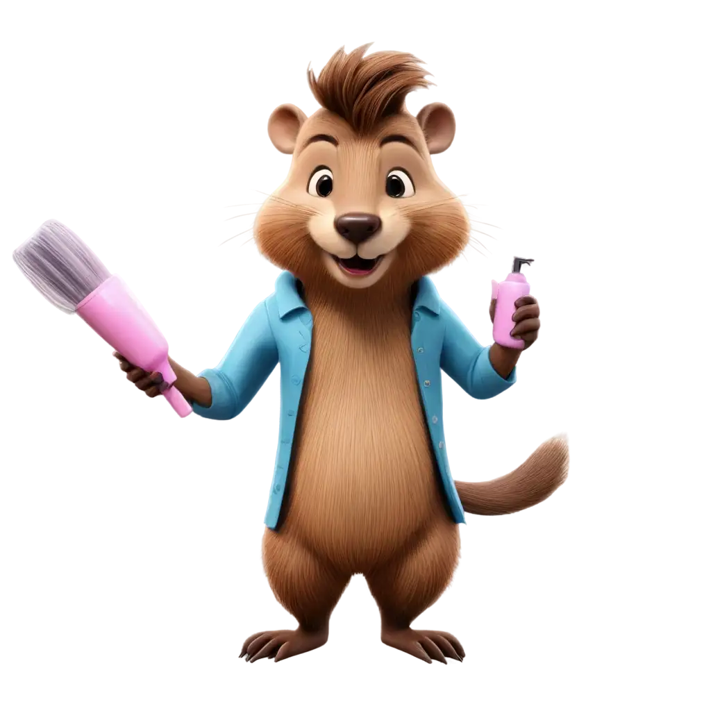 Animated-Beaver-Hairstylist-PNG-Creative-and-HighQuality-Image-for-Your-Projects