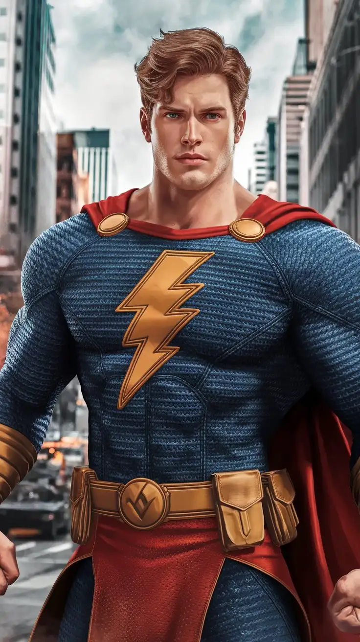 Supercharged brawn. Herculean powers. 18 years old. Superhero. Photorealistic.