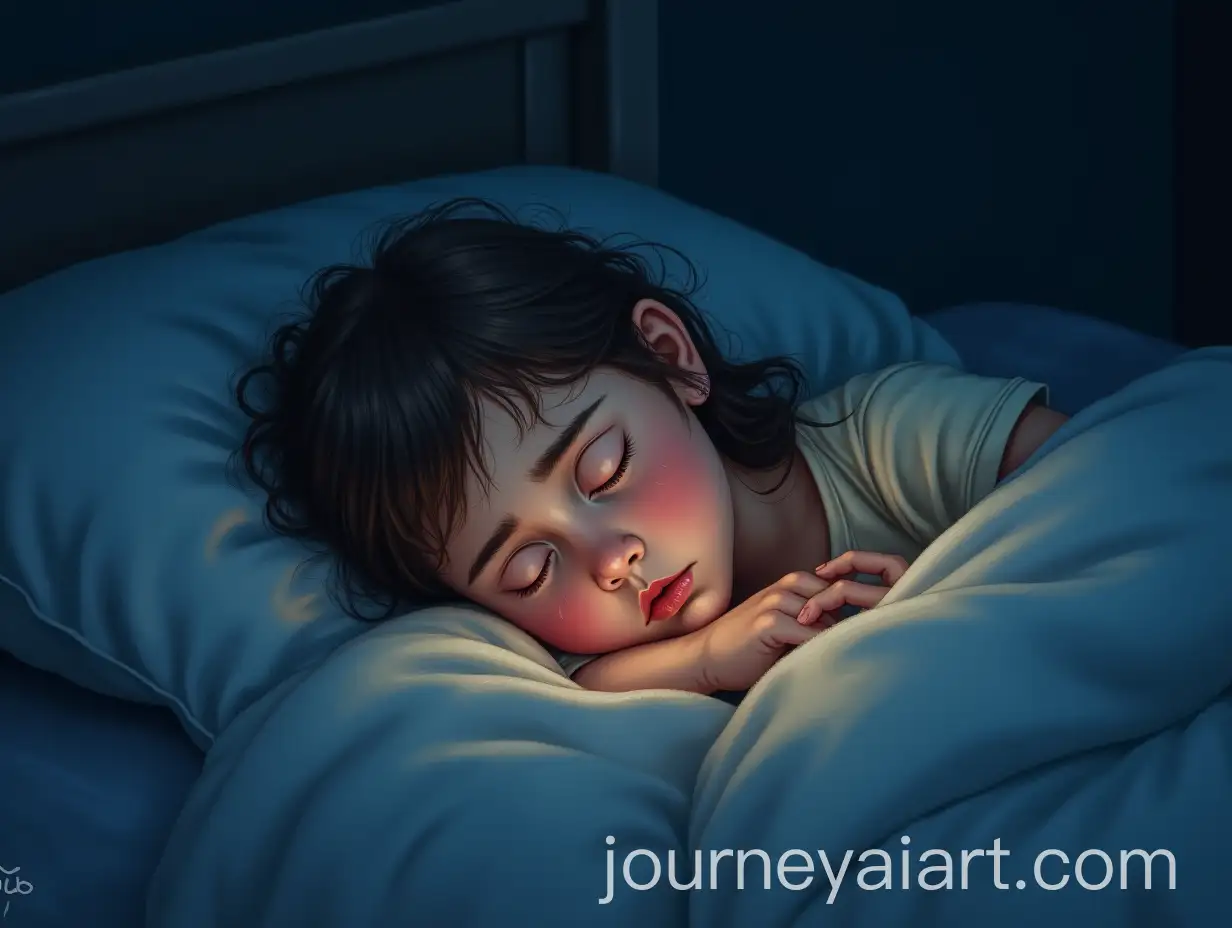Young-Girl-Struggling-with-Discomfort-in-a-Dreamlike-Pastel-Fantasy-Scene