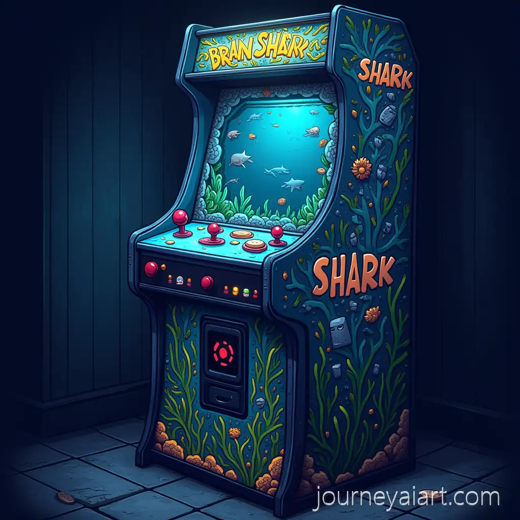 Shark-Playing-Arcade-Game-inAI-Art-Prompt-Expansion-CoinOperated-Game-Room