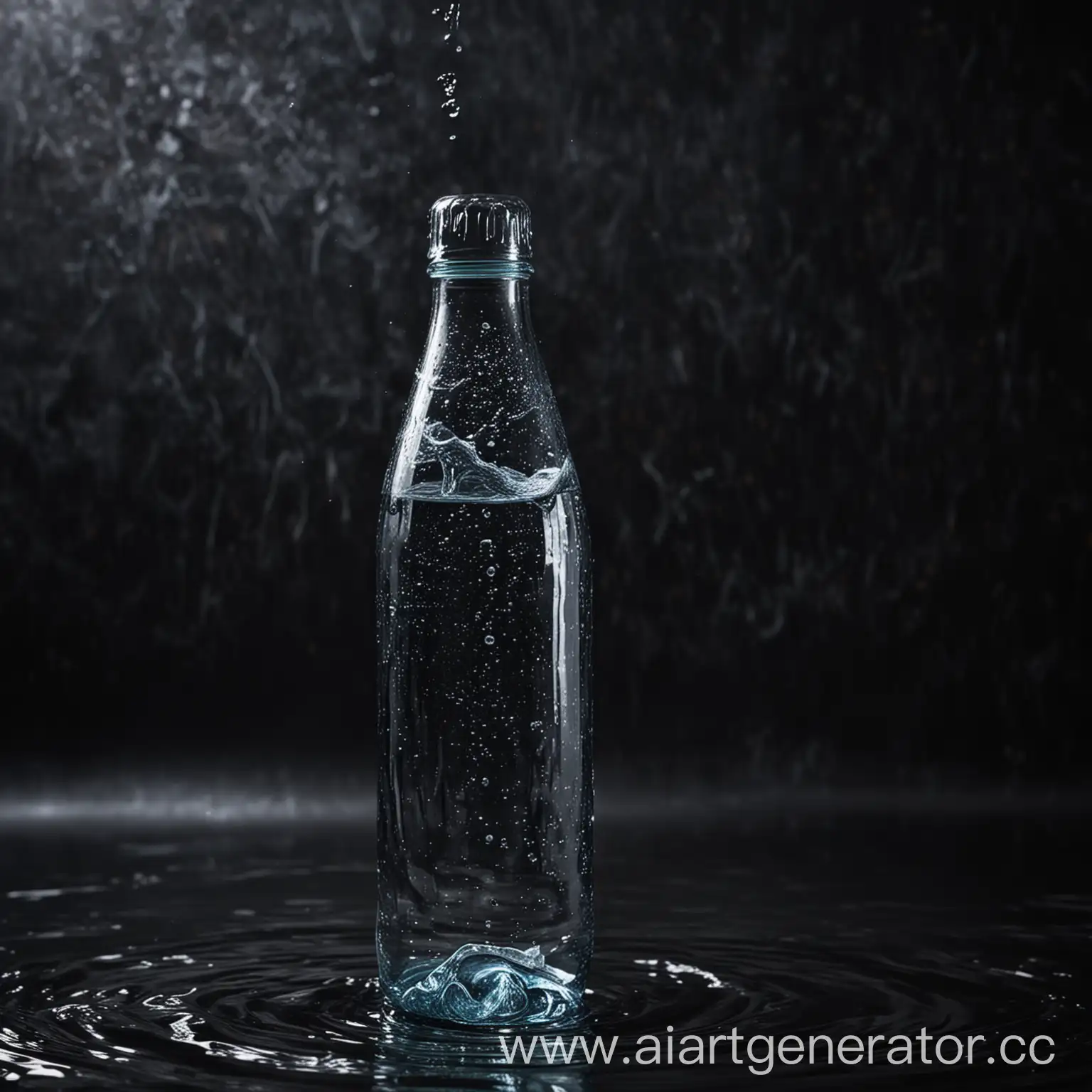 Bottle-with-Elegant-Water-Wrapping-in-Dark-Background