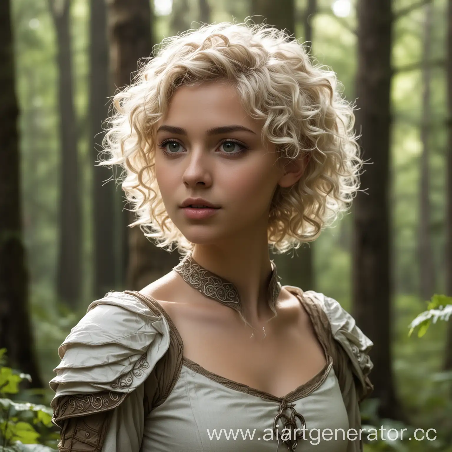 Blonde-HalfElf-with-Curly-Short-Hair-in-Enchanted-Forest