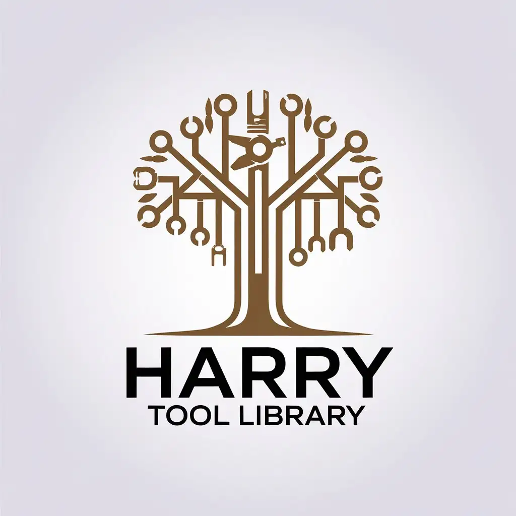 LOGO-Design-For-Harry-Tool-Library-Minimalistic-Tree-Symbol-for-Technology-Industry