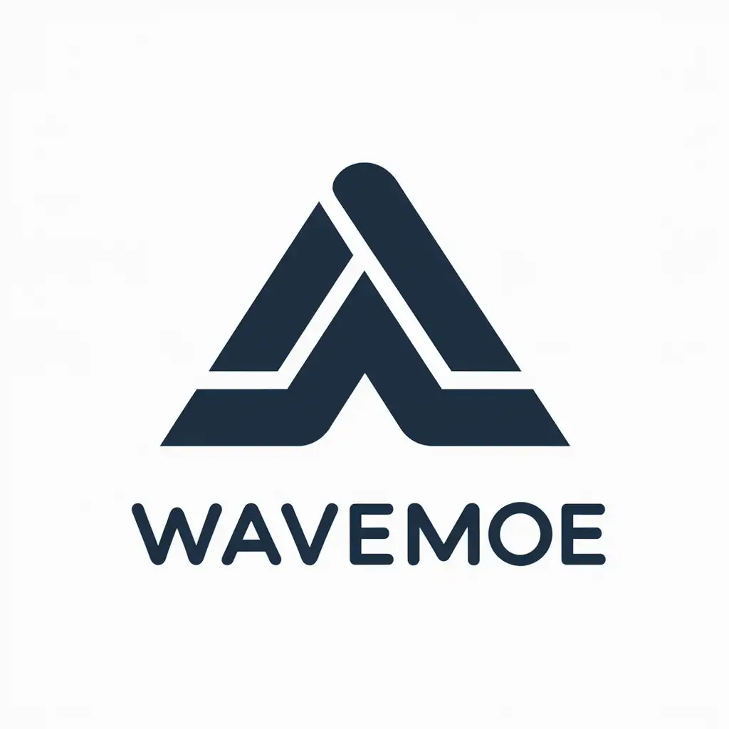 a vector logo design,with the text "Wavemoe", main symbol:AI,Moderate,be used in Internet industry,clear background