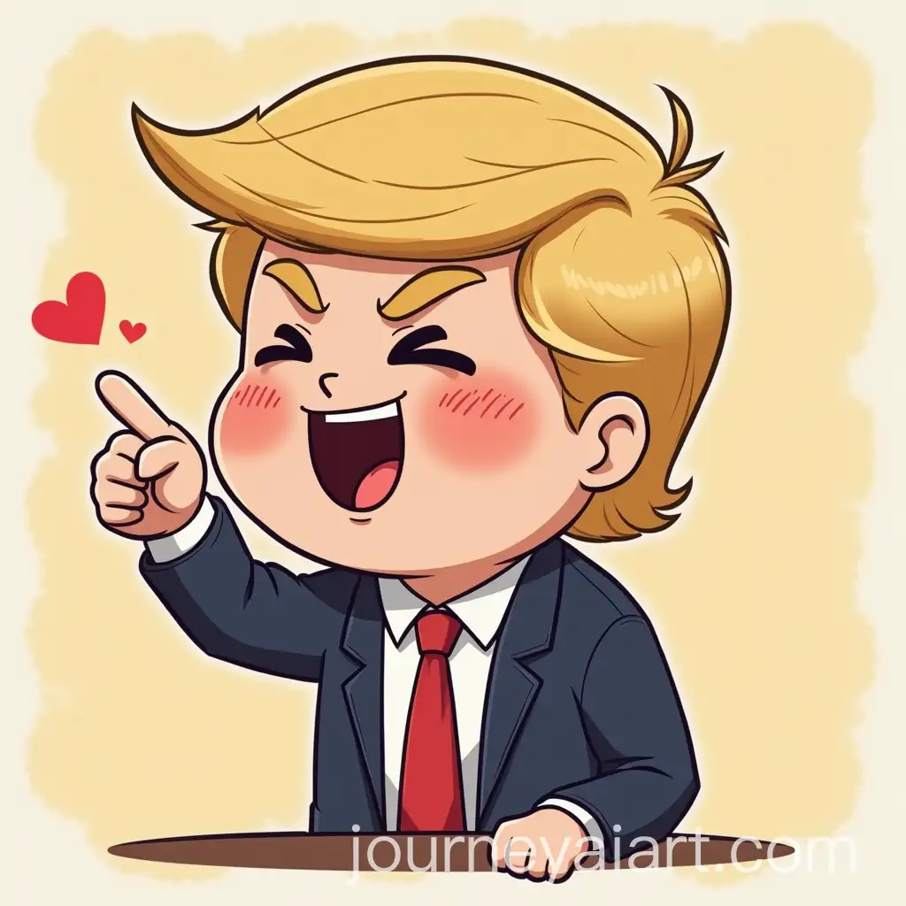 Cute-Anime-Stickter-Art-of-Trump-Shouting