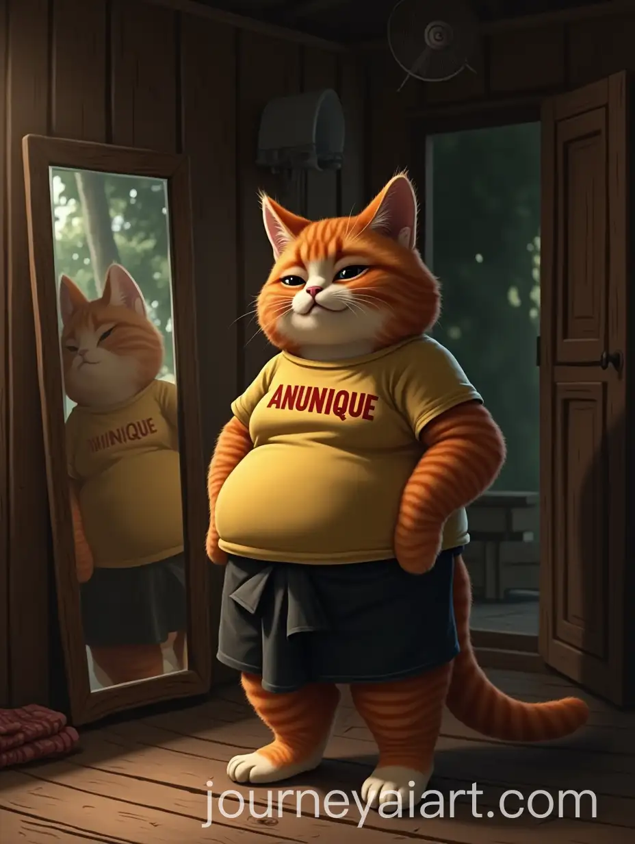 Anthropomorphic-Orange-Tabby-Cat-in-Cozy-Rural-Bedroom-ReflectionAI-Image-Prompt-Expansion