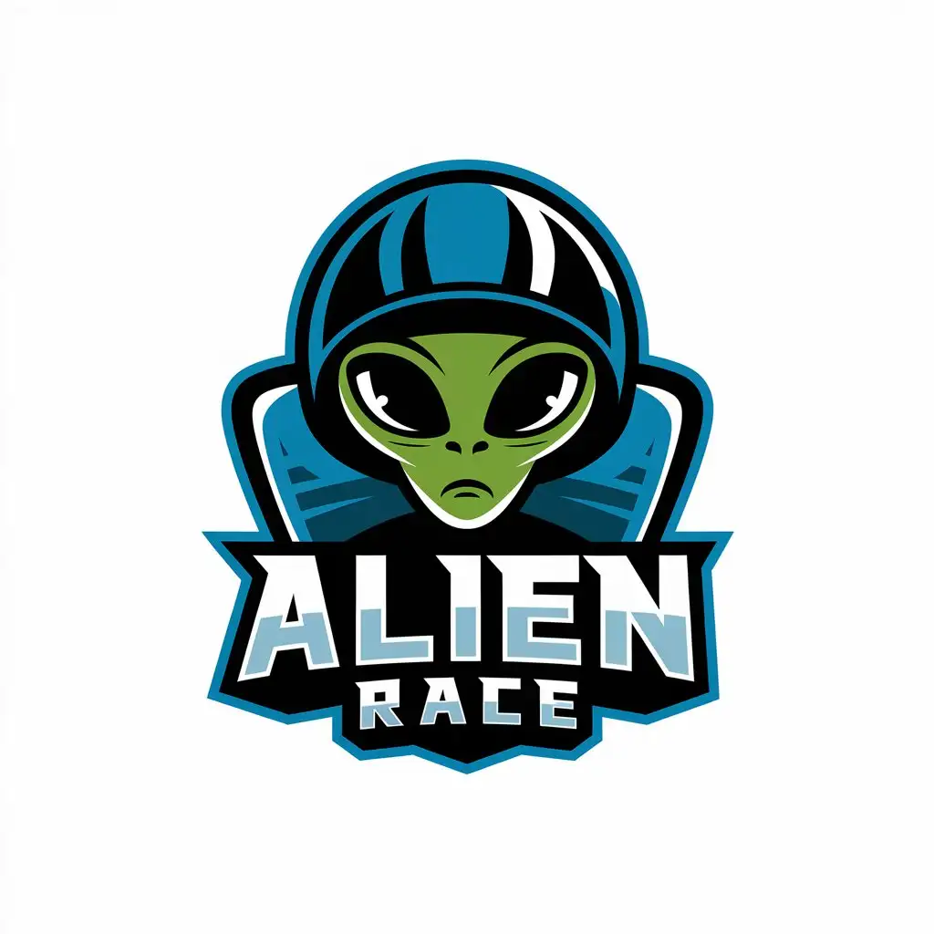 LOGO Design for Alien Race Futuristic Alien Theme with Party Game Elements and Clear Background