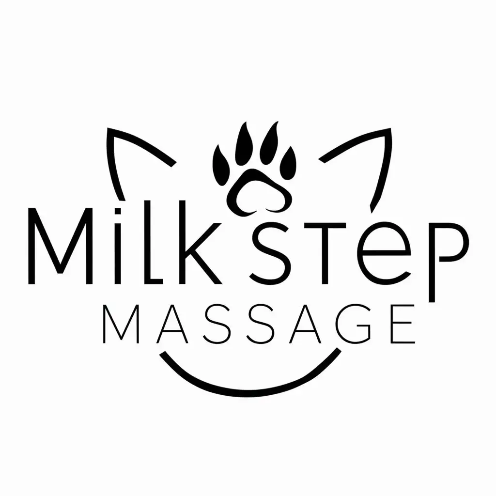 LOGO-Design-For-MilkStepMassage-Cat-Paw-Prints-in-Beauty-Spa-Industry