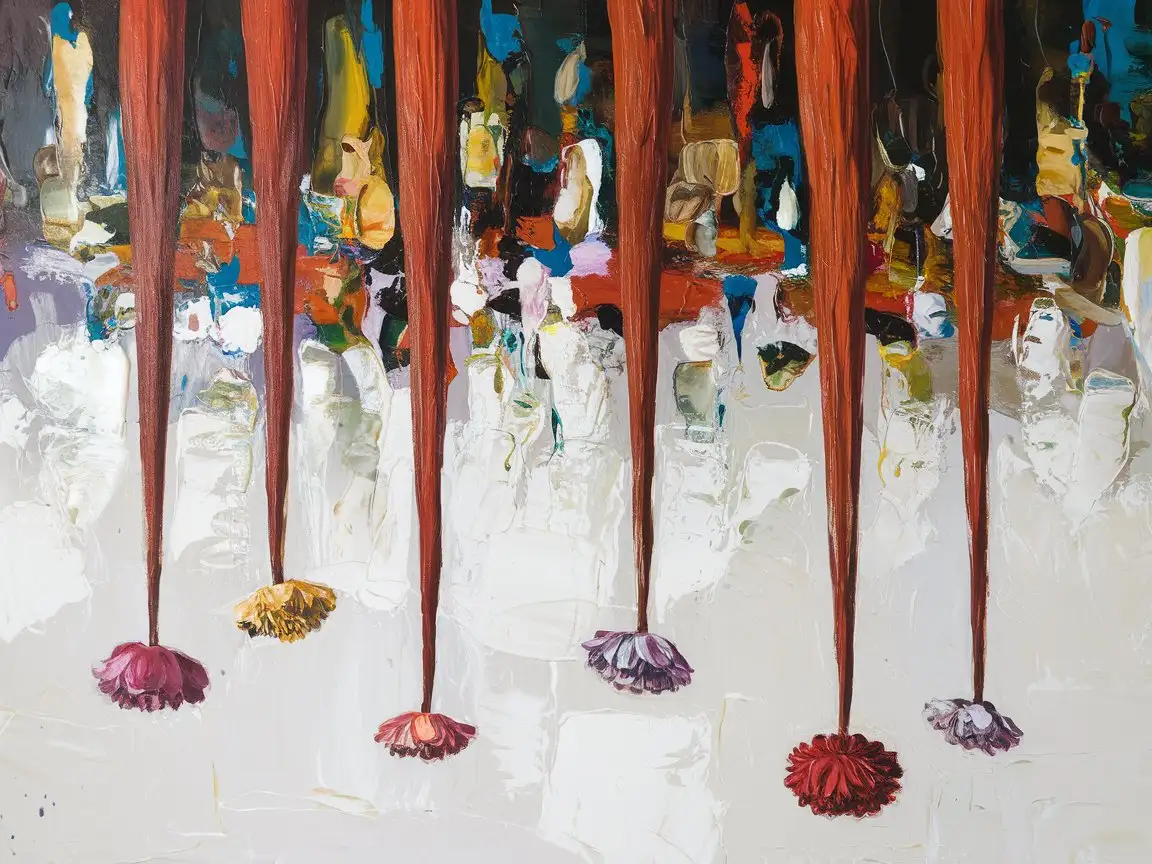 Abstract-Conceptualism-Painting-of-Flowers-and-Hair-on-Legs-in-Modern-Art-Style