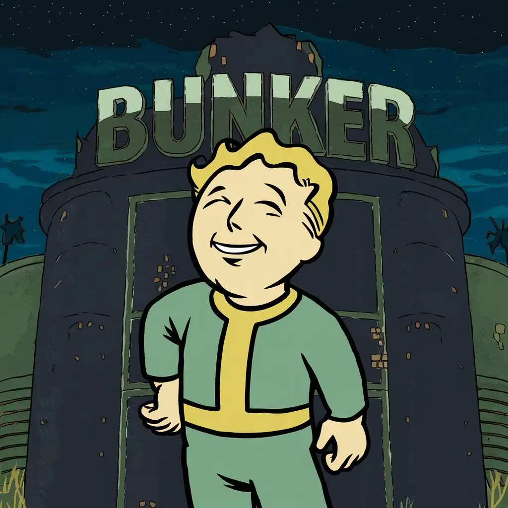 Vault-Boy-Profile-Picture-for-Instagram-with-Nighttime-Green-Theme-and-Bunker-Background