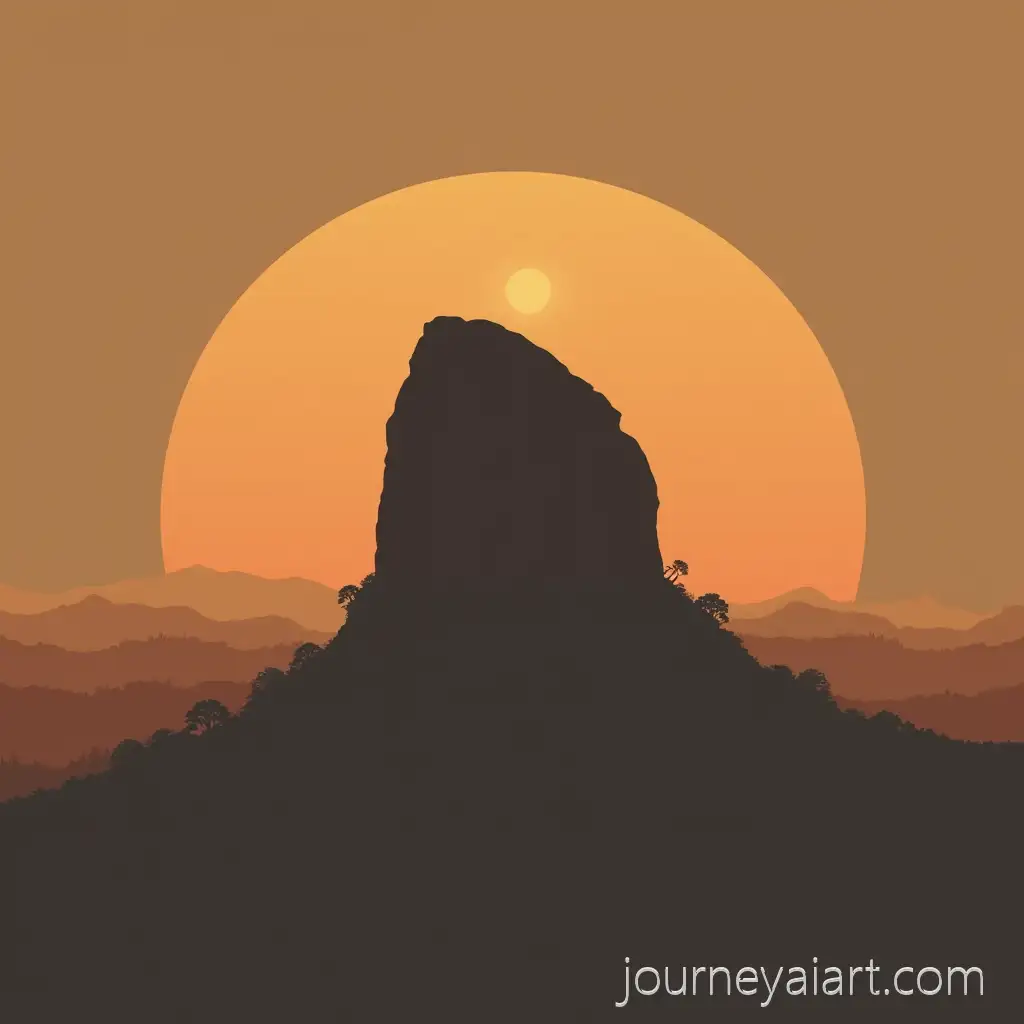 Minimalist-Silhouette-of-Sigiriya-Rock-with-Sun-or-MoonSigiriya-rock-silhouette-for-TShirt-Design