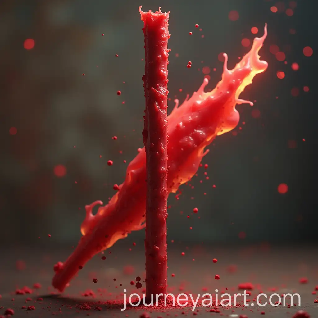 Abstract-Red-Stick-on-Plain-Background