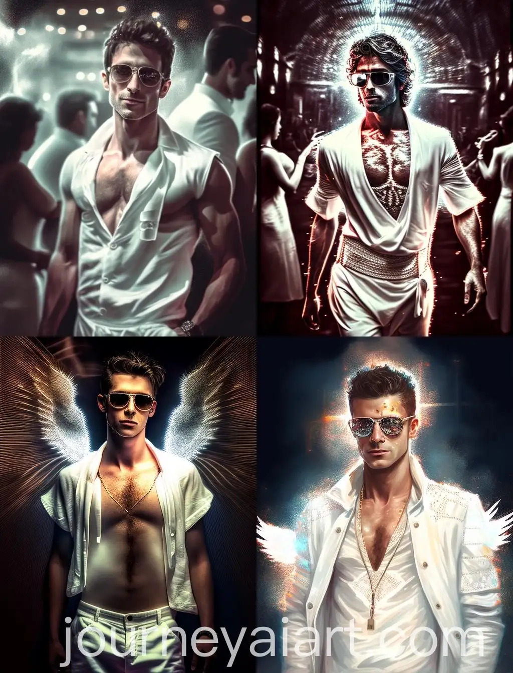 Spiritual-Tulum-Clothes-SpikyHaired-Male-in-Aviator-Sunglasses-at-Night-Club