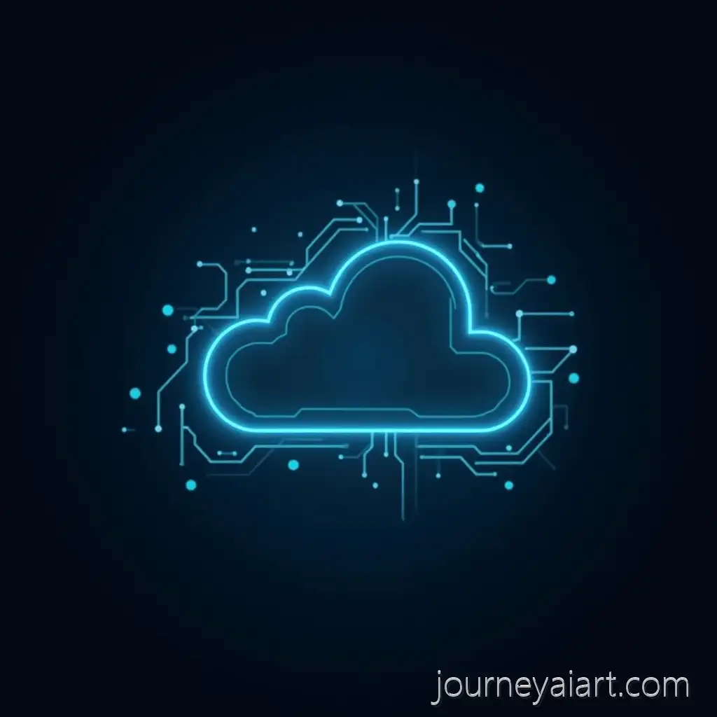 Minimalist-Futuristic-Cloud-Logo-with-Neon-Circuit-Lines-on-Tech-Background
