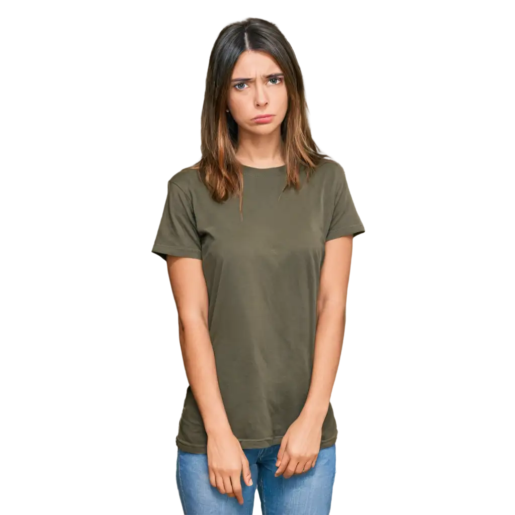 Sad-Woman-in-TShirt-PNG-Image-for-Emotional-and-Expressive-Visual-Content