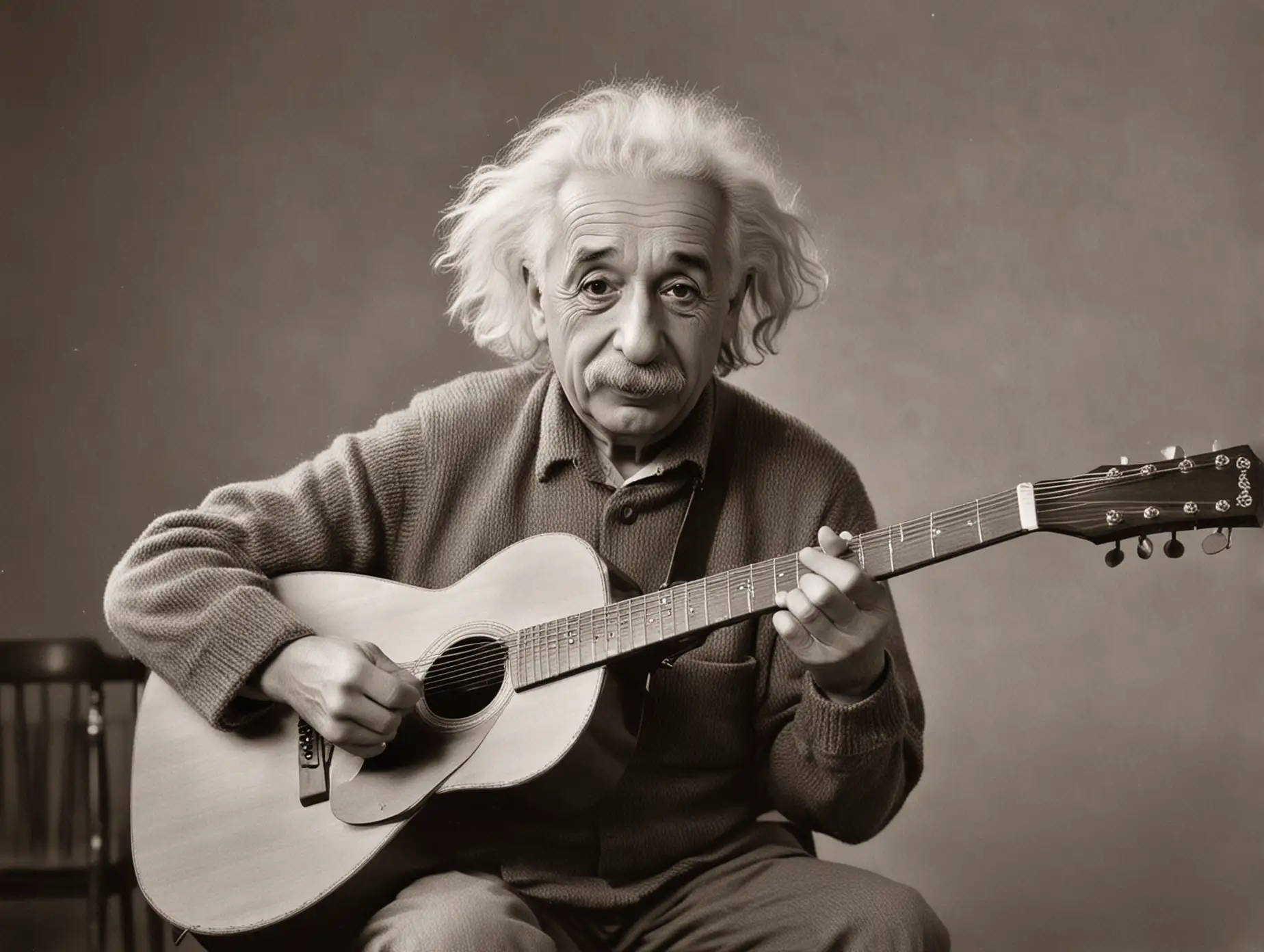 albert einstein playing guitar