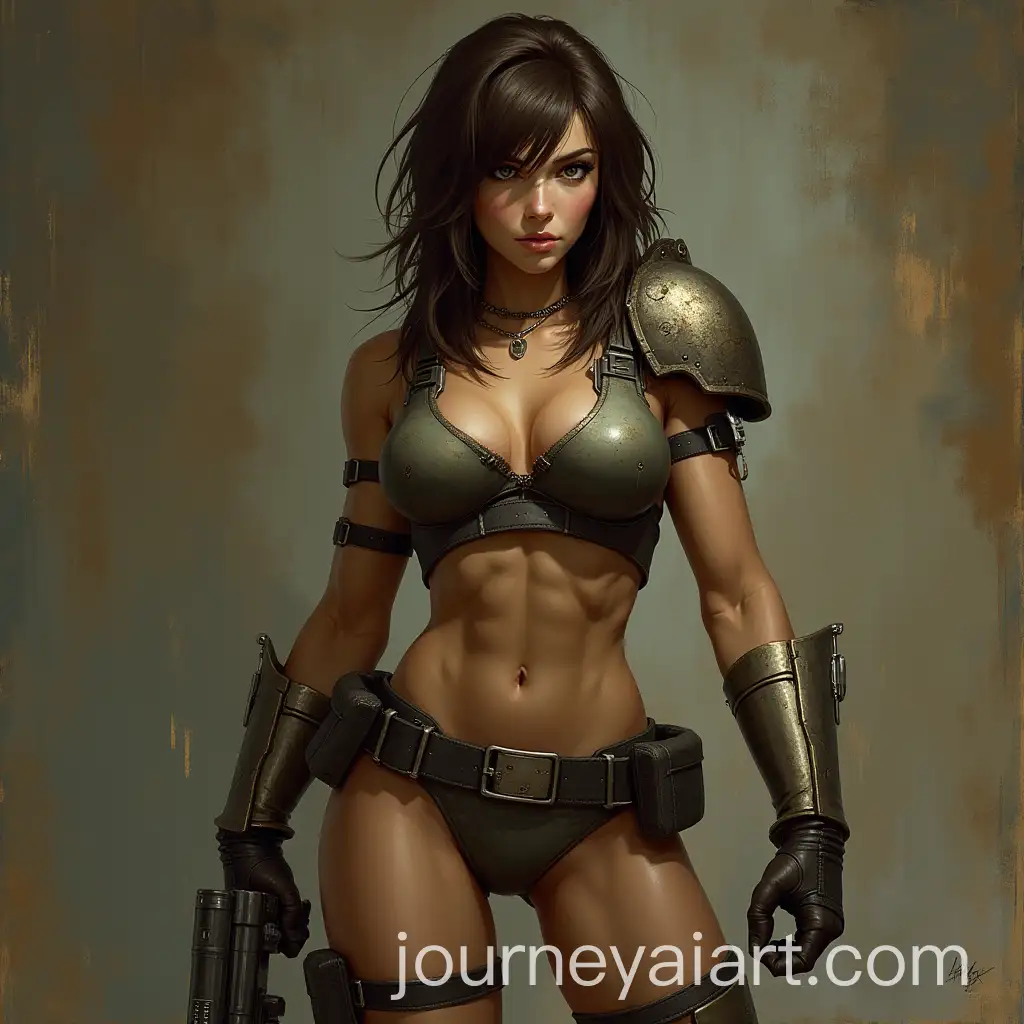 Brunette-Female-Warrior-in-Combat-Armor-from-Fallout-2