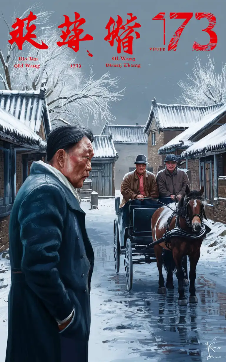 Meeting-Old-Friends-in-Winter-Rural-China-1973-Horse-Carriage-Scene