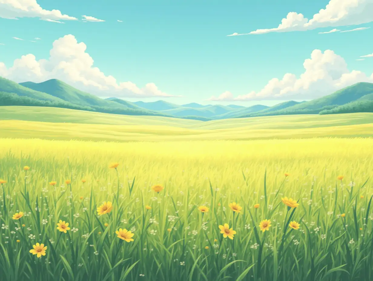 field in anime style