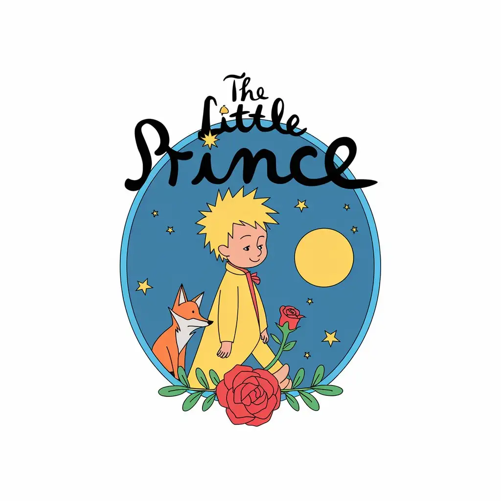 LOGO-Design-For-The-Little-Prince-Vector-Design-with-Little-Prince-Fox-Moon-and-Rose-on-Clear-Background