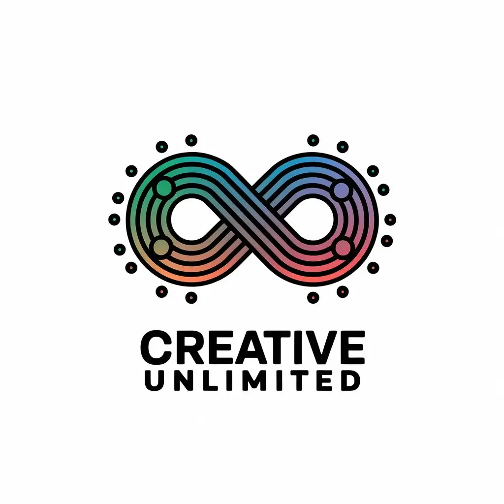 a vector logo design,with the text "creative unlimited", main symbol:♾️,Moderate,be used in Technology industry,clear background