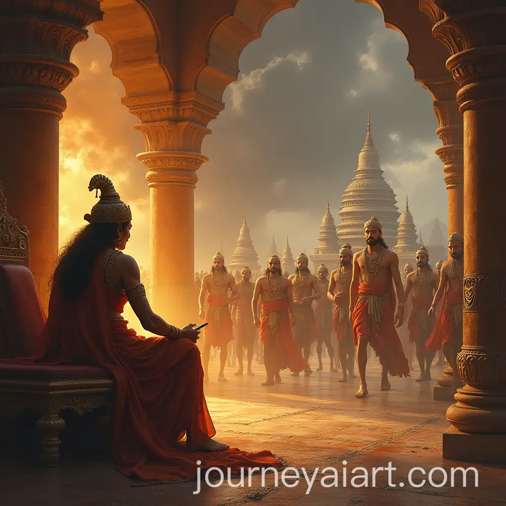 Dhritrastra-Inquiring-About-the-Battlefield-from-Sanjaya-in-His-Palace