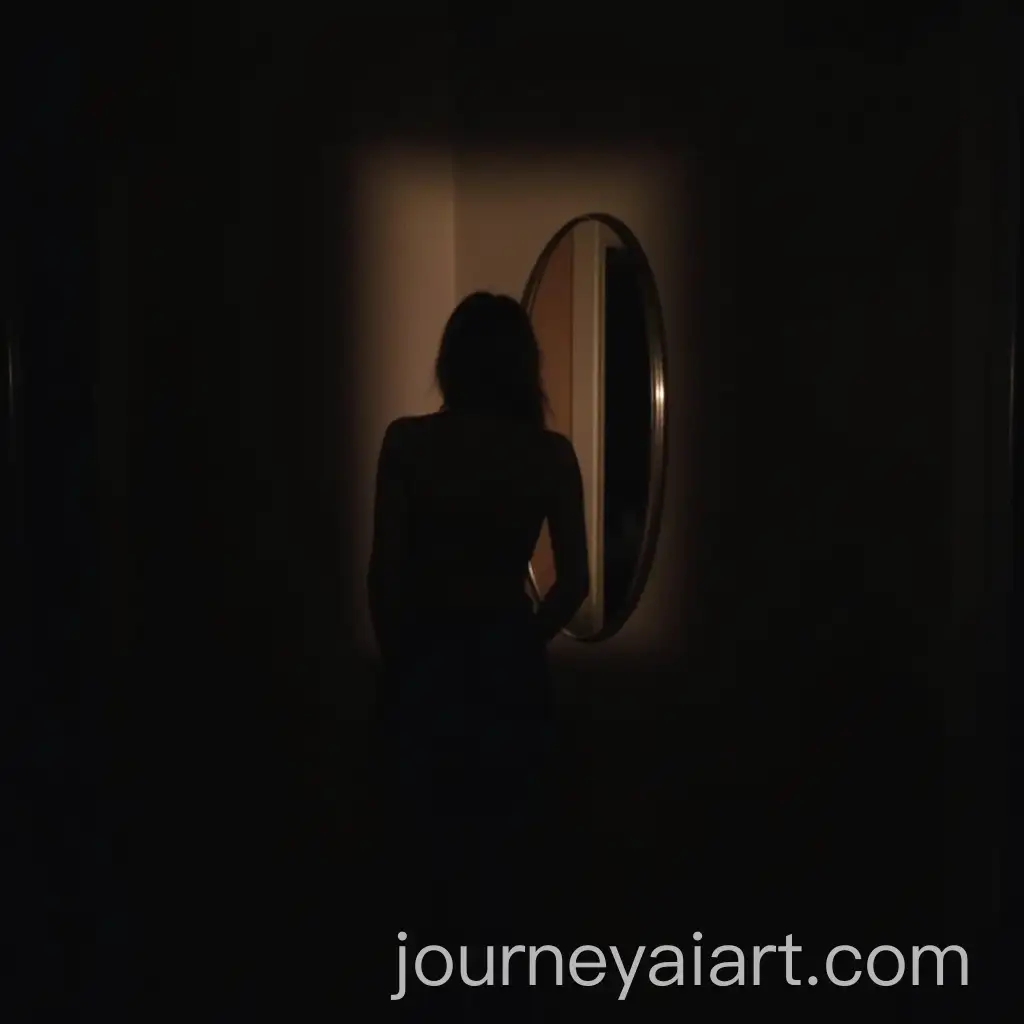 Mysterious-Shadow-of-a-Woman-in-Front-of-a-Mirror-at-Night