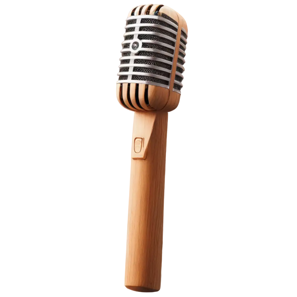 Wooden-Microphone-PNG-Image-Artistic-Creation-of-a-Vintage-Audio-Device