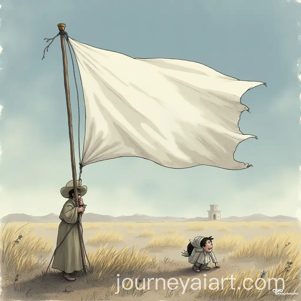 Person-Learning-to-Unfurl-a-White-Flag-in-a-Calm-Setting