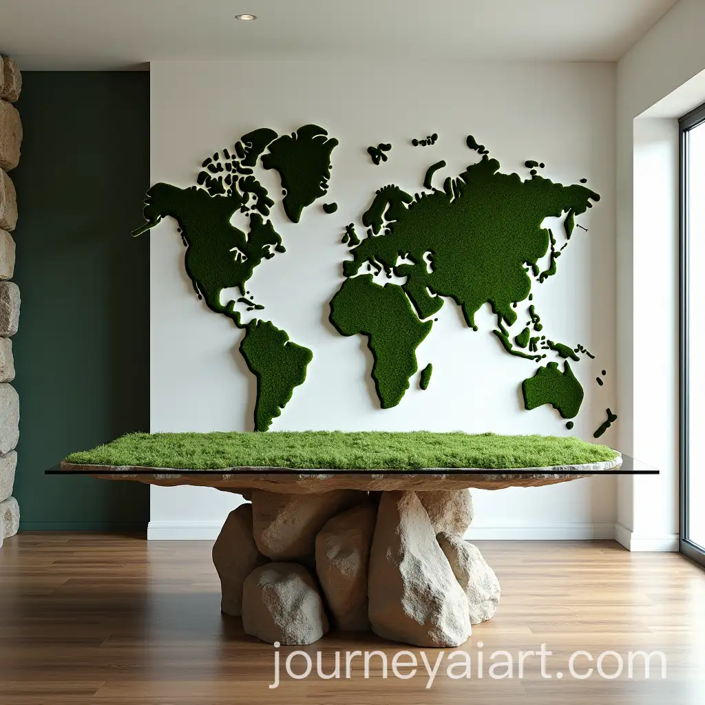 Modern-Dining-Table-with-Moss-and-Rock-Features-in-Unique-Room-Design