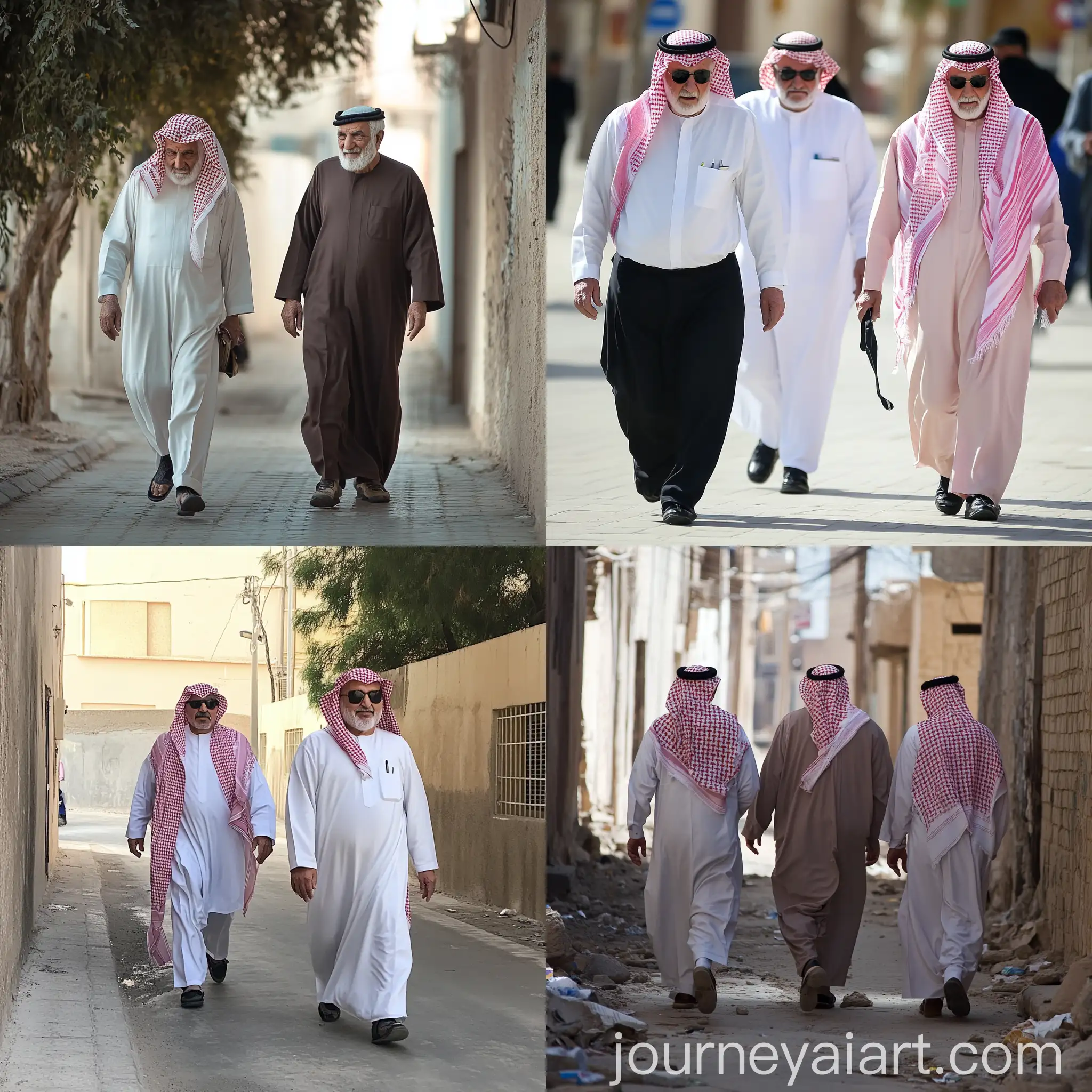 Saudi-Elders-Walking-in-Their-Neighborhood