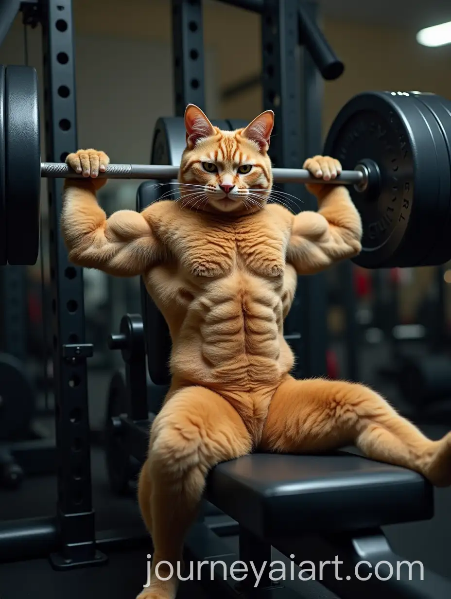 Muscular-Cat-Performing-Bench-Press-in-Intense-Gym-Setting