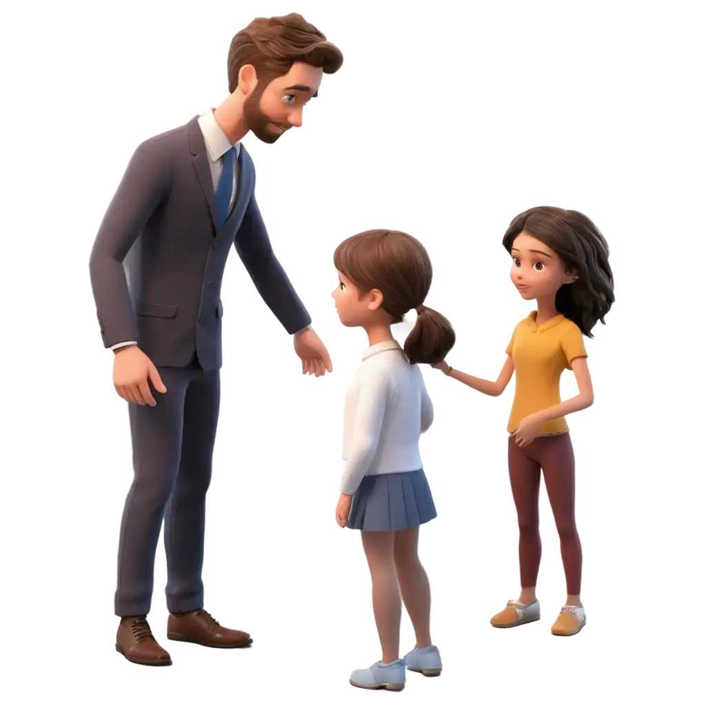 3D-Man-Talking-to-His-Daughter-PNG-Image-for-Clear-and-Detailed-Family-Conversations