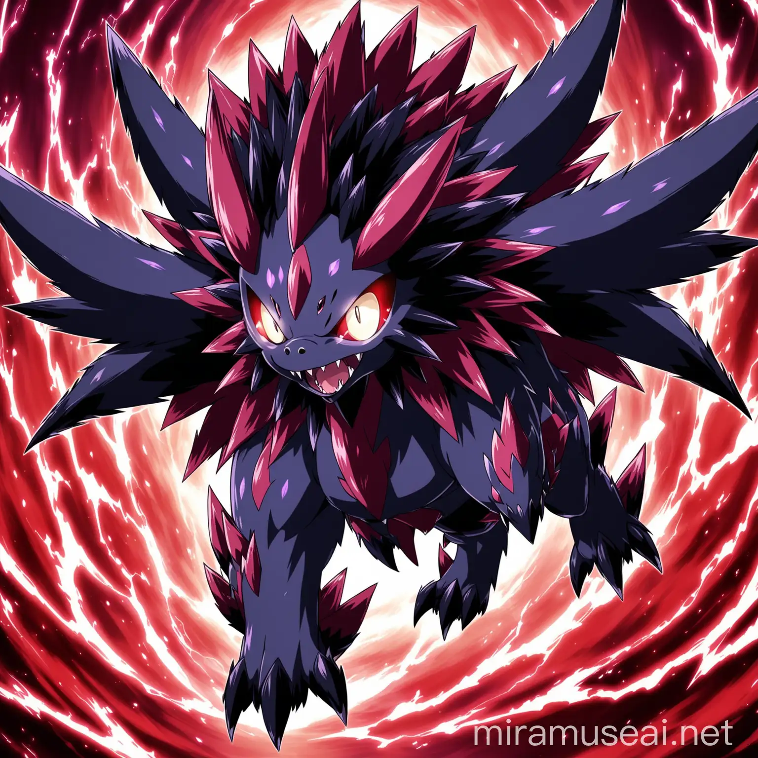 an anime evil  little beast demons similar to Hydreigon from pokemon, anime style in anime 