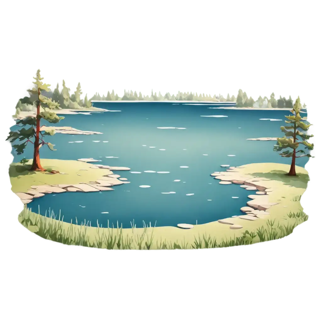 Cartoon-Lake-PNG-Image-Ideal-for-Digital-Design-Illustrations-and-More