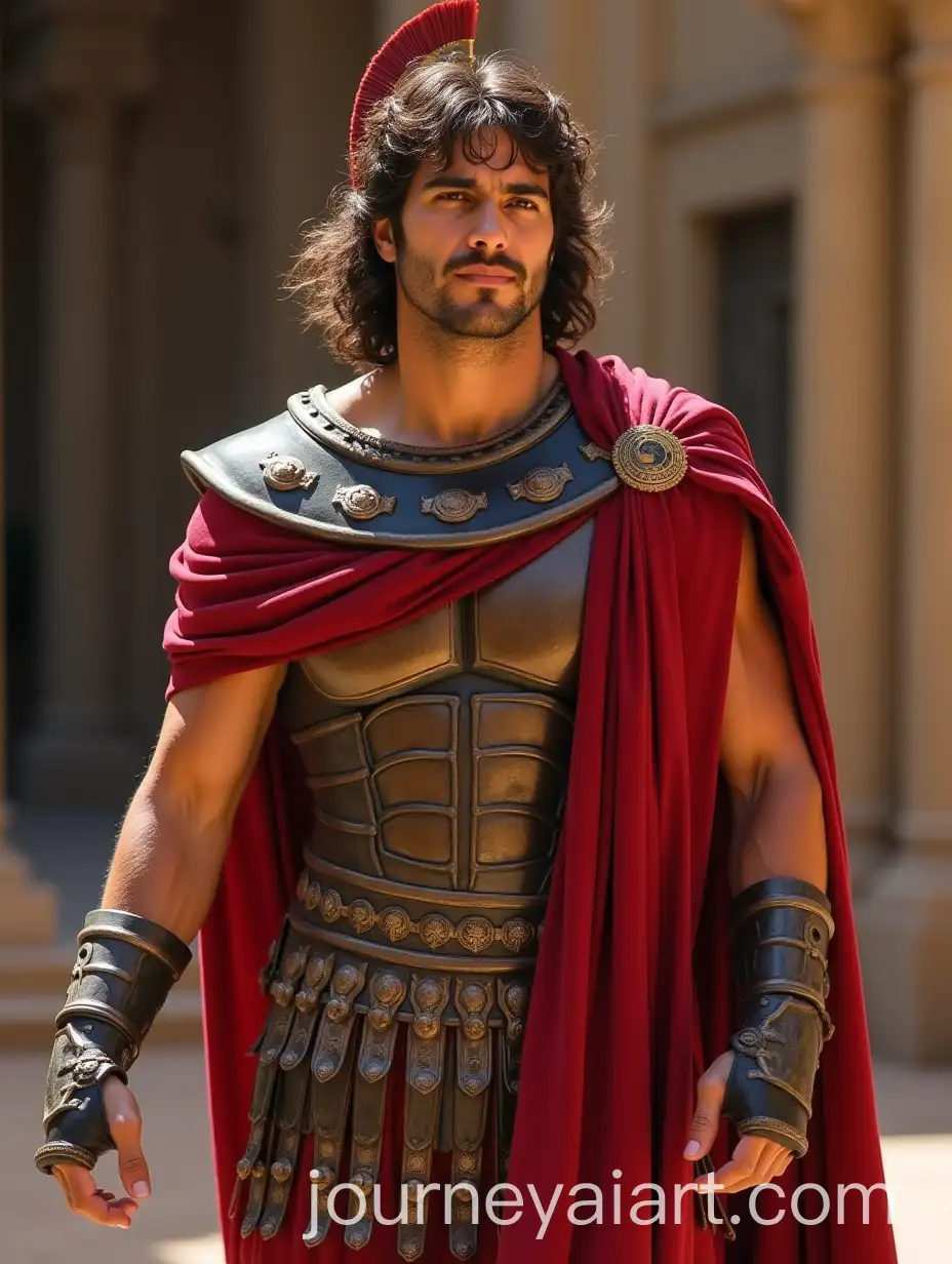 Carlos-Sainz-Jr-Wearing-a-Gladiator-Costume-in-a-Dynamic-Action-Pose